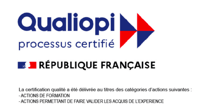 Logo Qualiopi — processus certifié, République française